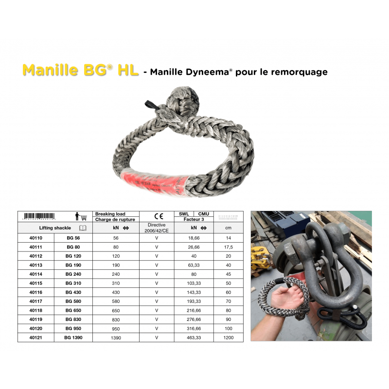 Dyneema shackle for winching | BG HL shackle