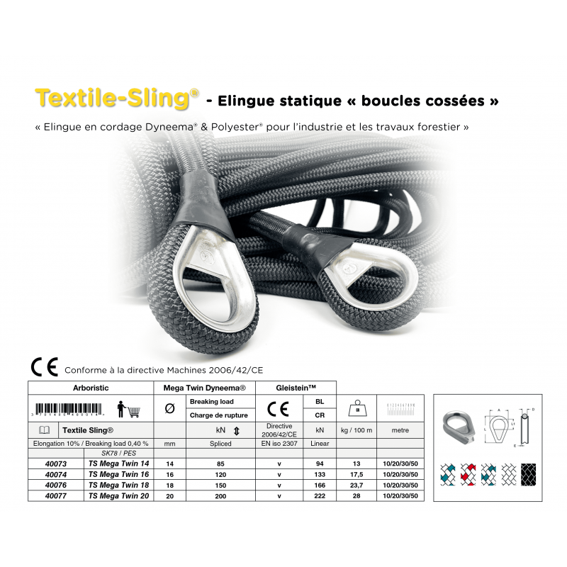 Textile Sling® D/P | Dyneema® Cable Sling with Reinforced Lugs
