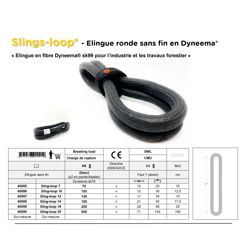 Endless round sling in Dyneema® | Sling-loop® | Dyneema® Sling-loop