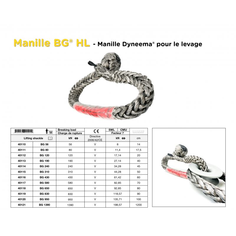 Manille Textile levage | BG HL Lift