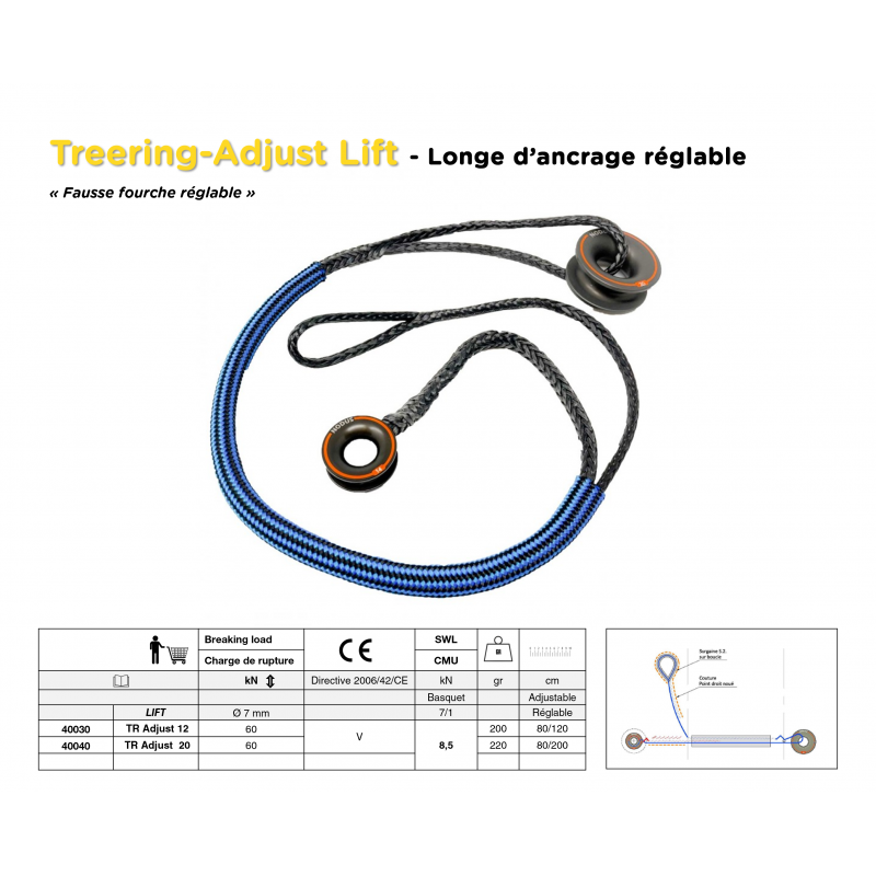 Longe d'Ancrage Mobile & Réglable | Treering-Adjust Lift
