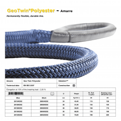 Polyester mooring rope, GeoTwin® Gleistein™ | Nodusfactory-Industry