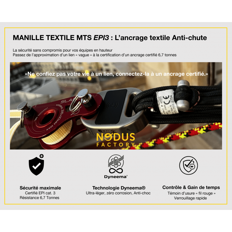 アナ Openable textile anchor EN795-B, snap hook MTS® | Nodusfactory